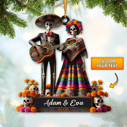 Custom Name Mexican Couple Ornament, Mexican Couple Christmas Gift