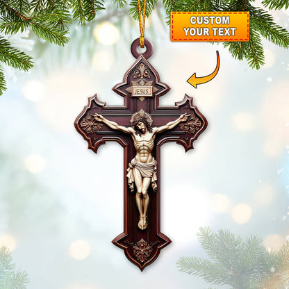 Custom Name Jesus Christ Ornament, Christmas Gift for Christian