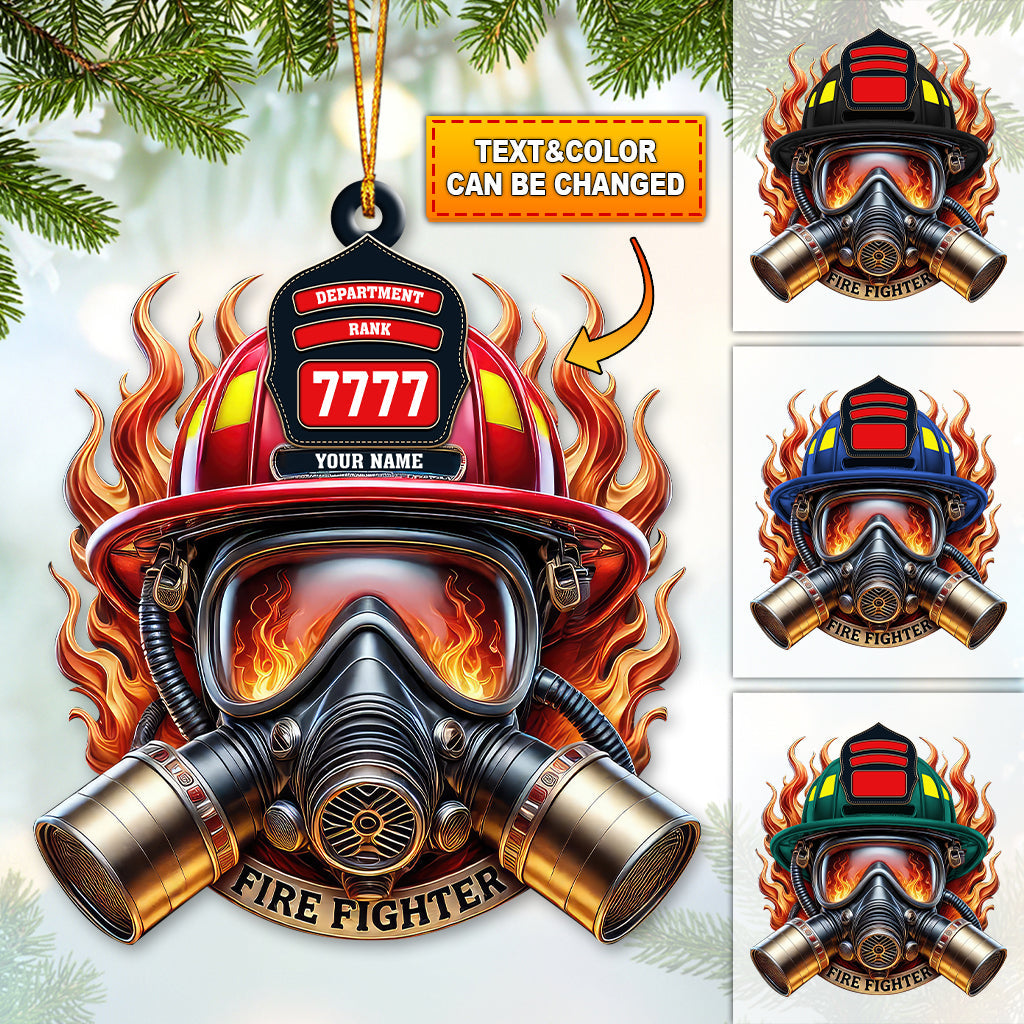 Custom Name Fire Fighter Ornament, Fire Fighter Christmas Gift