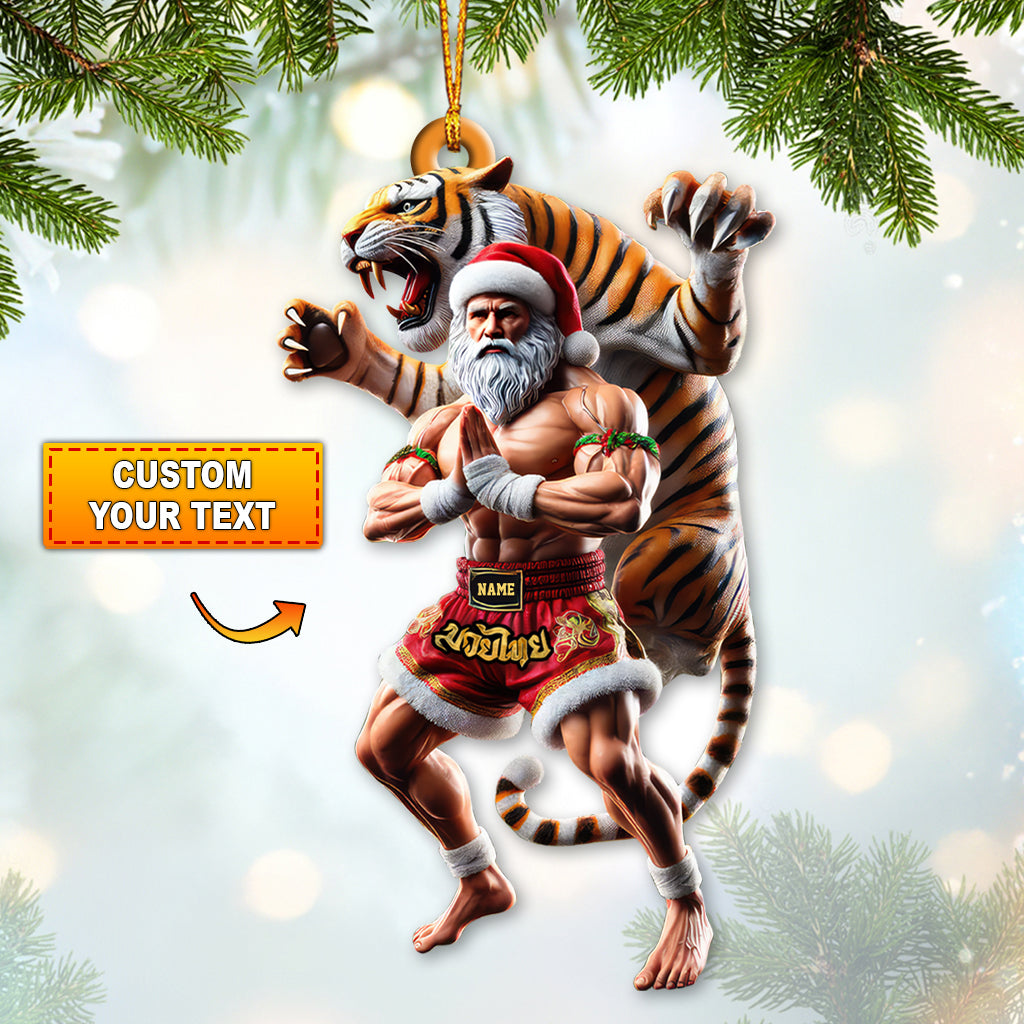 Custom Name Muay Thai Ornament, Christmas Gift for Muay Thai Lover