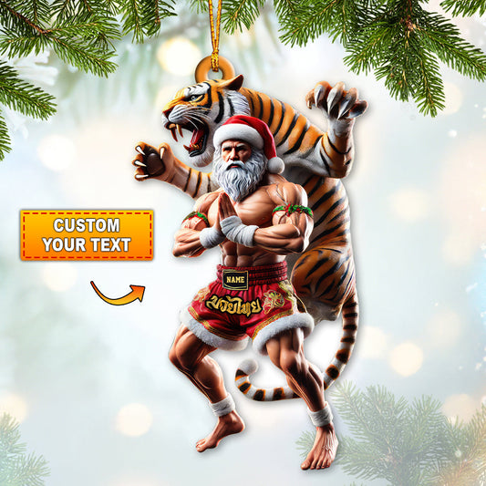 Custom Name Muay Thai Ornament, Christmas Gift for Muay Thai Lover