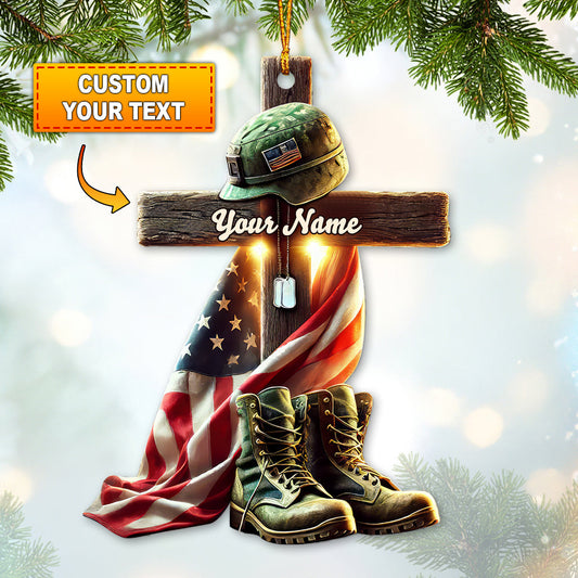 Custom Name U.S Veteran Ornament, U.S Veteran Memorial Christmas Gift