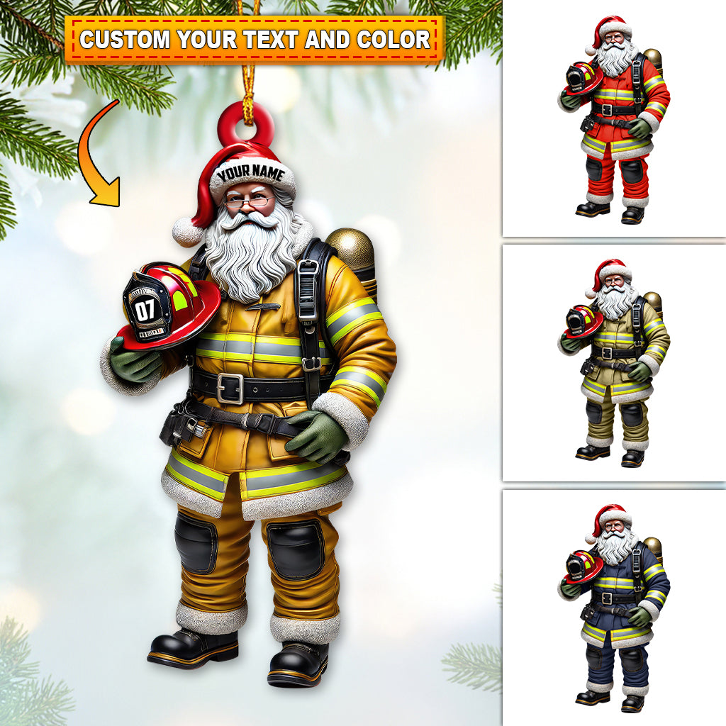 Custom Name Fire Fighter Ornament, Fire Fighter Christmas Gift