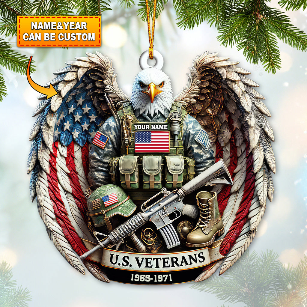 Custom Name U.S. Veteran Ornament Ornament, U.S. Veteran Memorial Christmas Gift