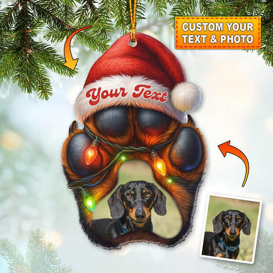 Dog Paw Christmas, Home Decor, Christmas Ornament, Personalized Ornament