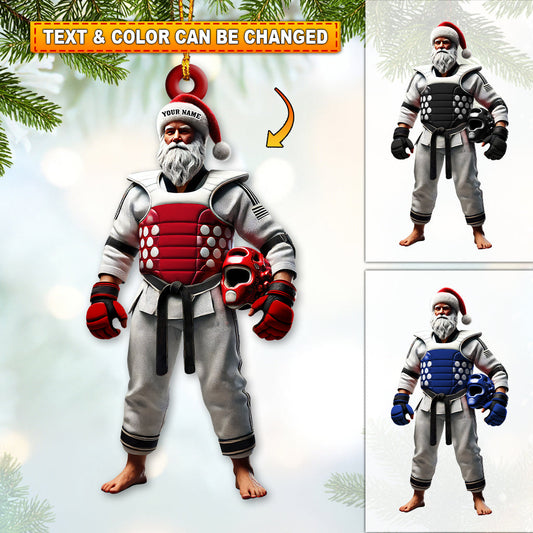 Custom Name Taekwondo Santa Ornament, Taekwondo Christmas Gift