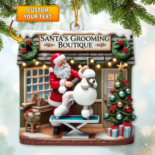 Custom Name Santa Groomer Ornament, Home Decor Christmas Gift