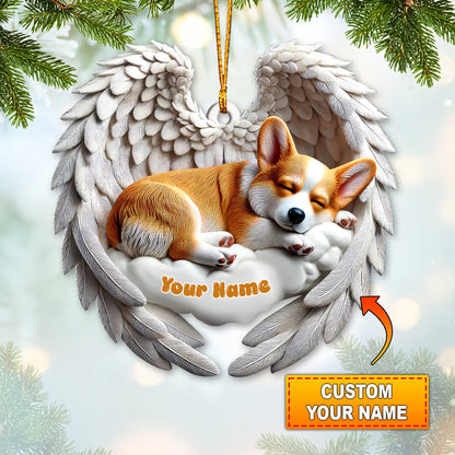 Custom Name Corgi Ornament, Corgi Lover Christmas Gift