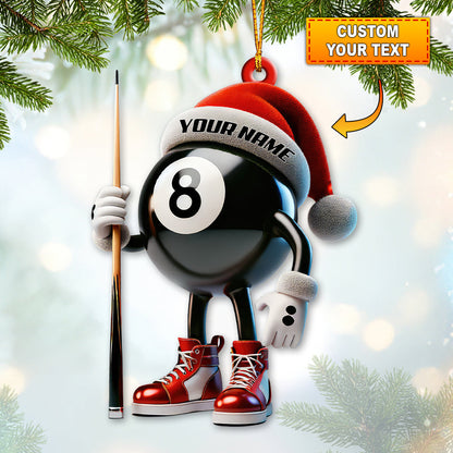 Custom Name Billiard Ornament, Billiard Lover Christmas Gift