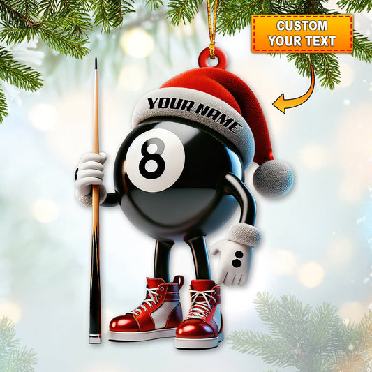 Custom Name Billiard Ornament, Billiard Lover Christmas Gift