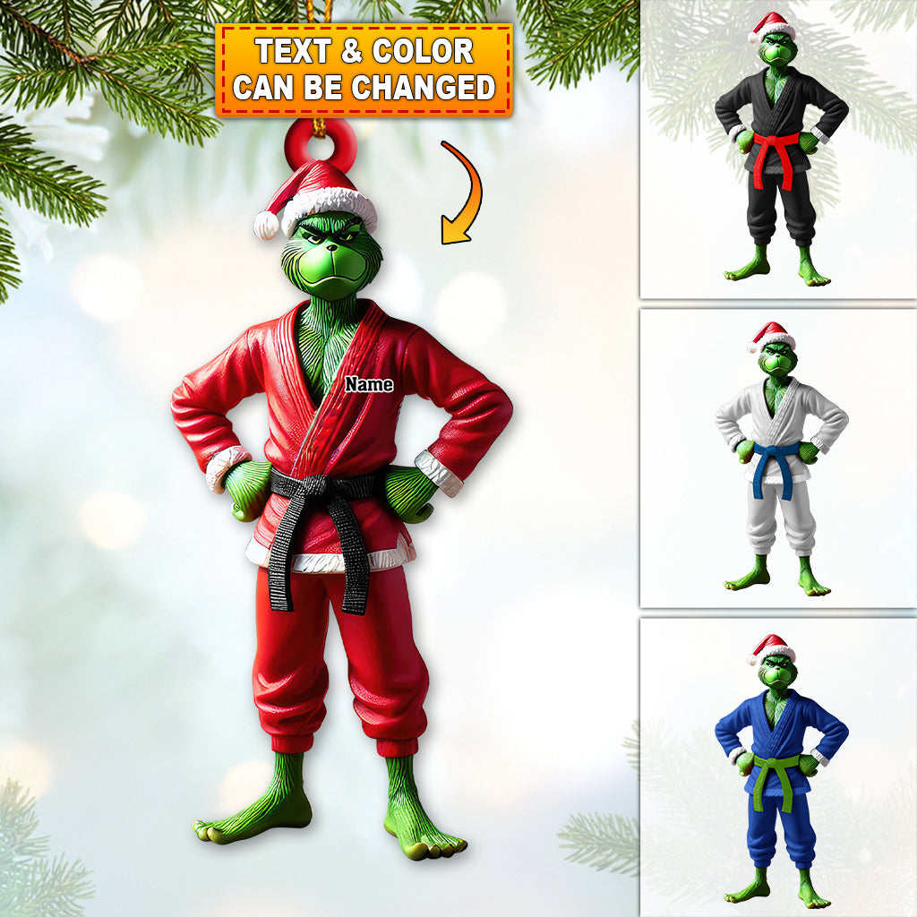 Custom Name Grinch Karate Ornament, Grinch Karate Christmas Gift
