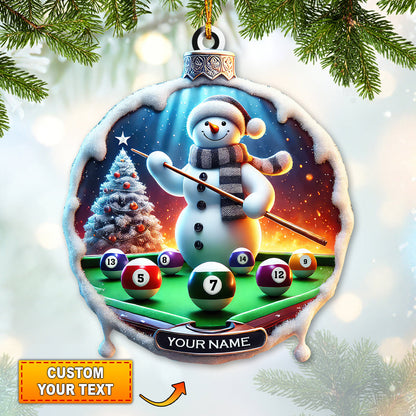 Custom Name Billiard Ornament, Billiard Lover Christmas Gift