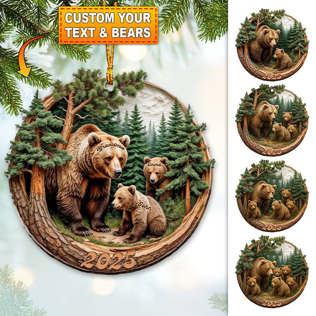 Brown Bears Christmas, Home Decor, Christmas Ornament, Personalized Ornament