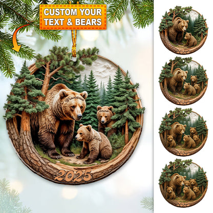 Brown Bears Christmas, Home Decor, Christmas Ornament, Personalized Ornament