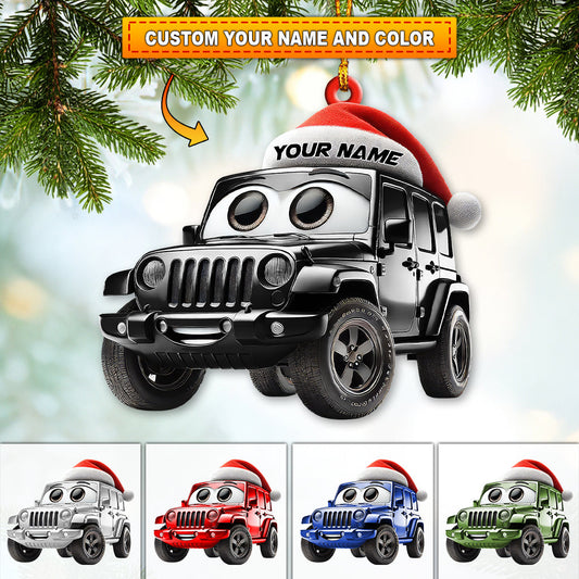 Custom Name Jeep Ornament, Jeep Lover Christmas Gift