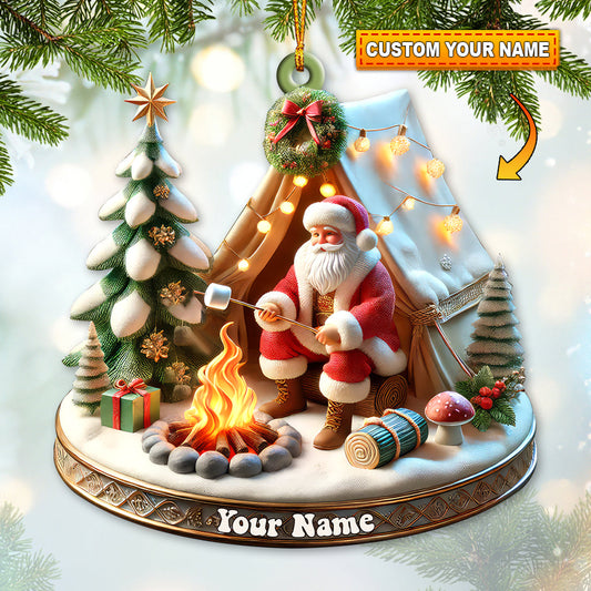 Custom Name Camping Ornament, Camping Christmas Decoration