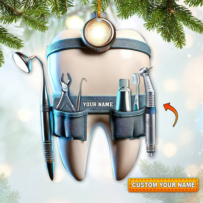 Custom Name Dentist Ornament, Dentist Christmas Gift