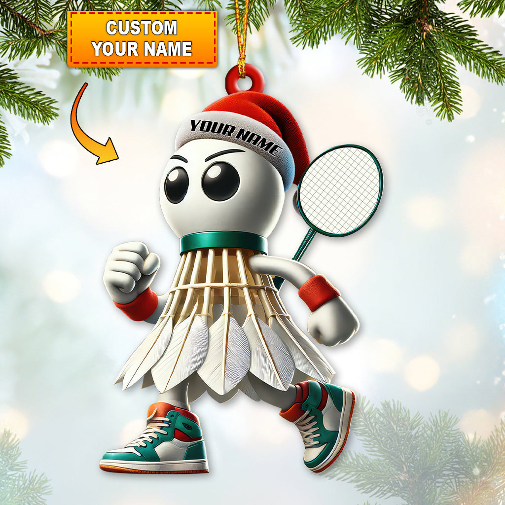 Custom Name Badminton Ornament, Badminton Lover Christmas Gift