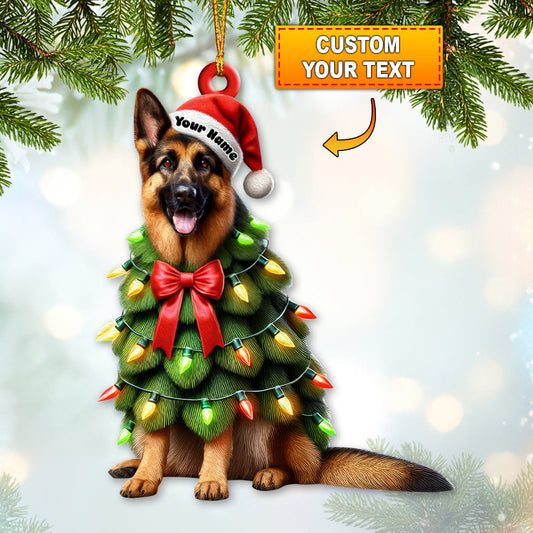 Custom Name German Shepherd Ornament, German Shepherd Christmas Gift