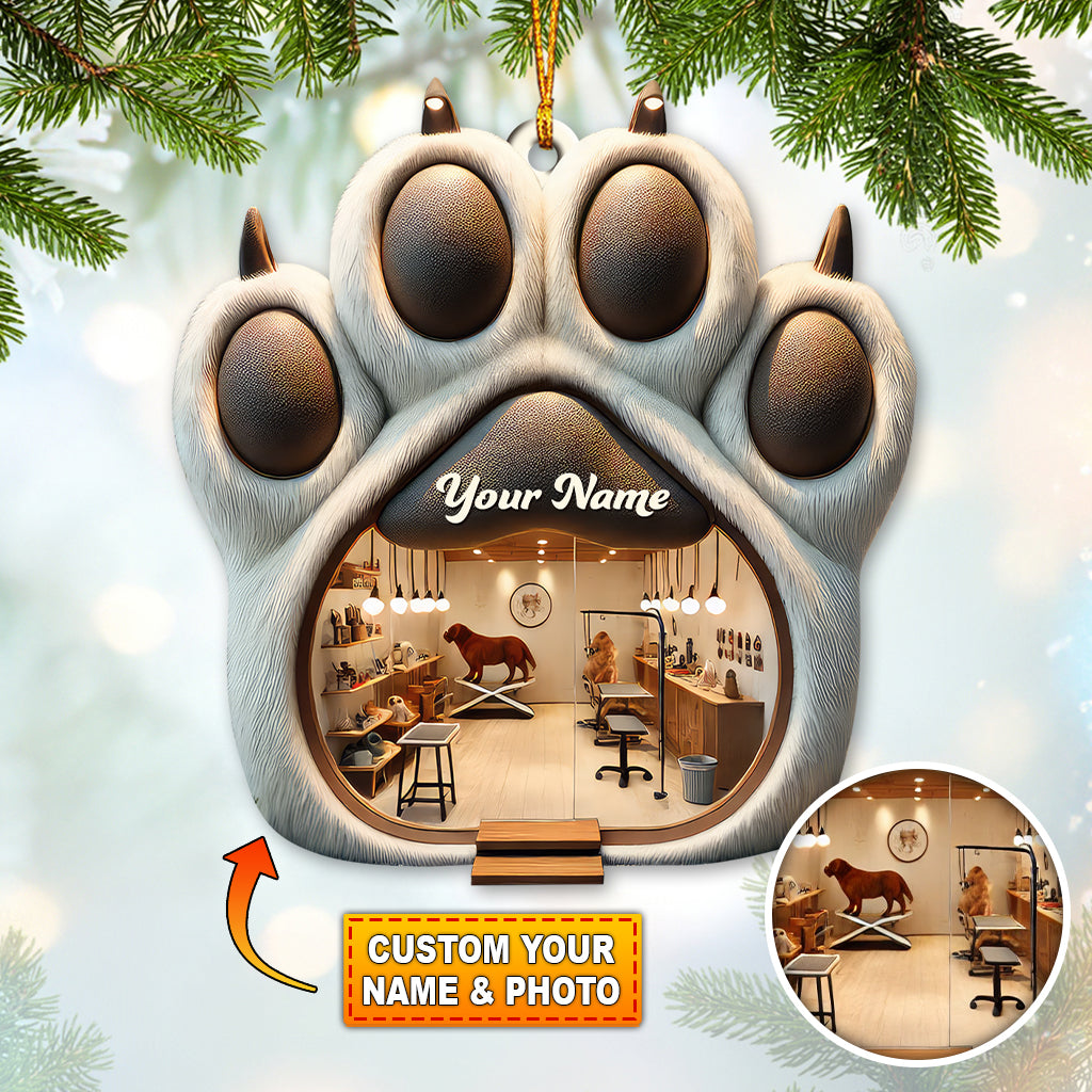 Custom Name and Photo Groomer Ornament, Home Decor Christmas Gift