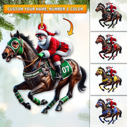 Custom Name and Number Horse Racing Ornament Ornament, Christmas Horse Racing Gift