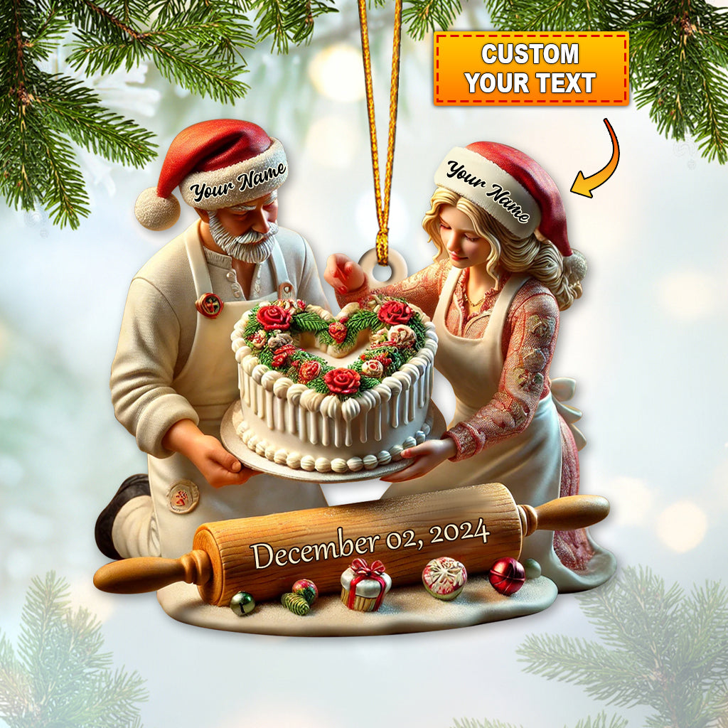 Custom Name Baker Couple Ornament Ornament, Lover Christmas Gift