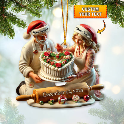 Custom Name Baker Couple Ornament Ornament, Lover Christmas Gift