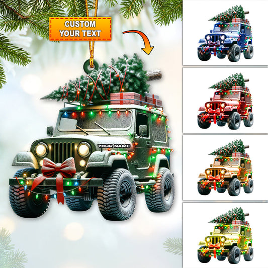 Custom Name Jeep Ornament, Christmas Gift for Jeep Lover
