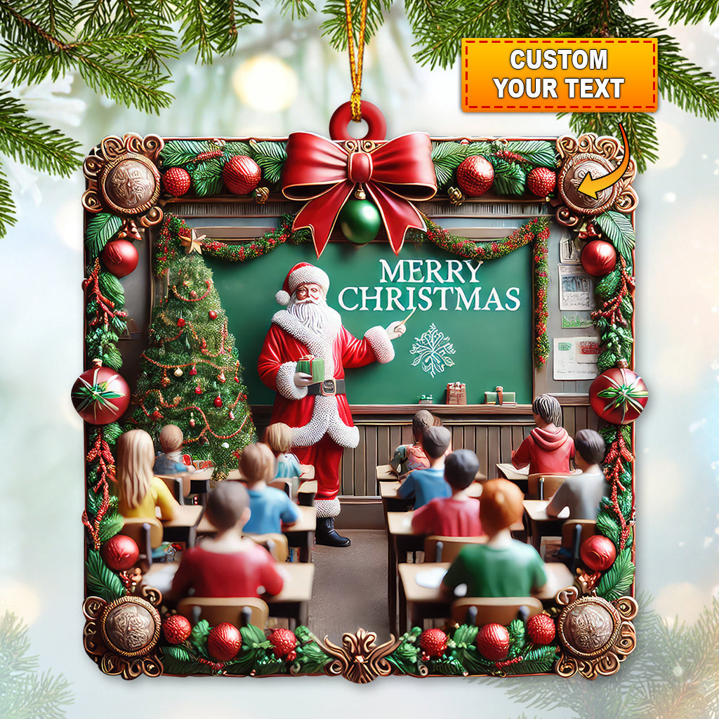 Custom Name Teacher Christmas Ornament, Christmas Gift for Teacher