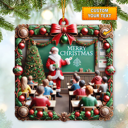 Custom Name Teacher Christmas Ornament, Christmas Gift for Teacher