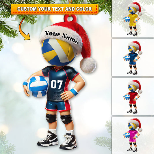 Custom Name Volleyball Ornament, Christmas Decoration
