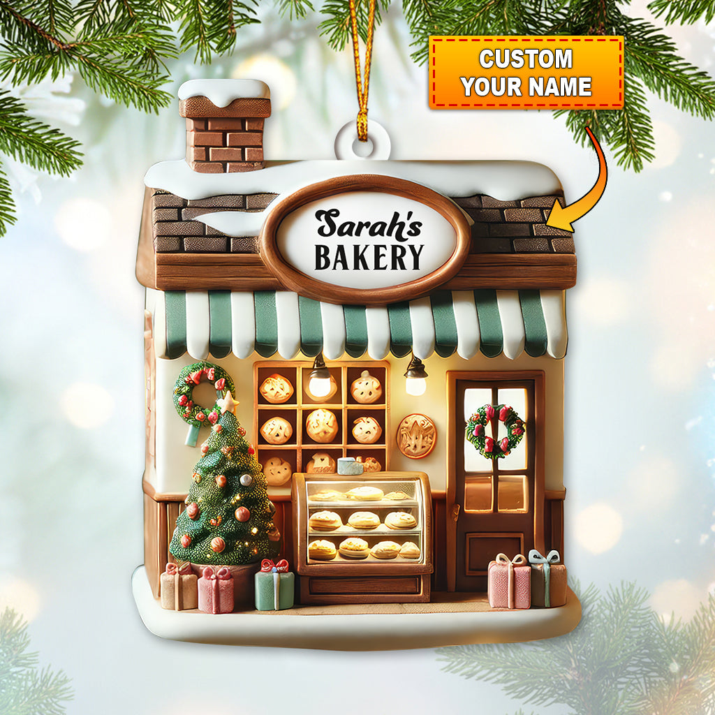 Custom Name Bakery Store Ornament, Bakery Store Christmas Decoration