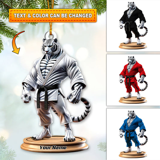 Custom Name Karate Christmas Ornament, Christmas Gift for Karate Lover