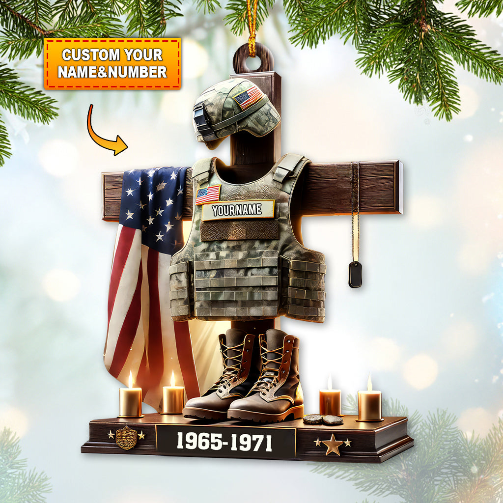 Custom Name U.S. Veteran Ornament Ornament, U.S. Veteran Memorial Christmas Gift