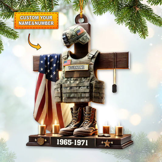 Custom Name U.S. Veteran Ornament Ornament, U.S. Veteran Memorial Christmas Gift