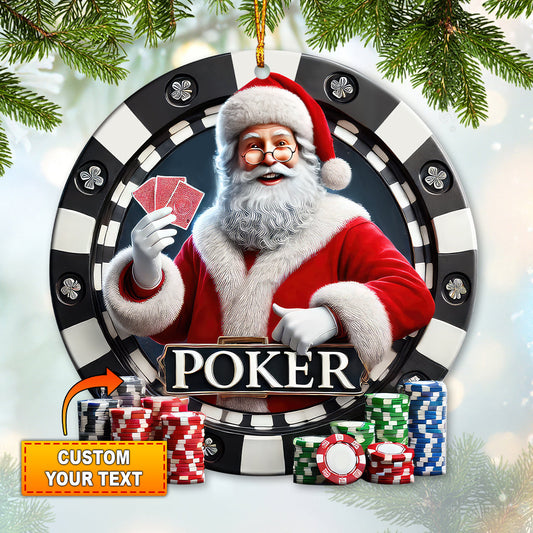 Custom Name Poker Ornament, Poker Christmas Gift