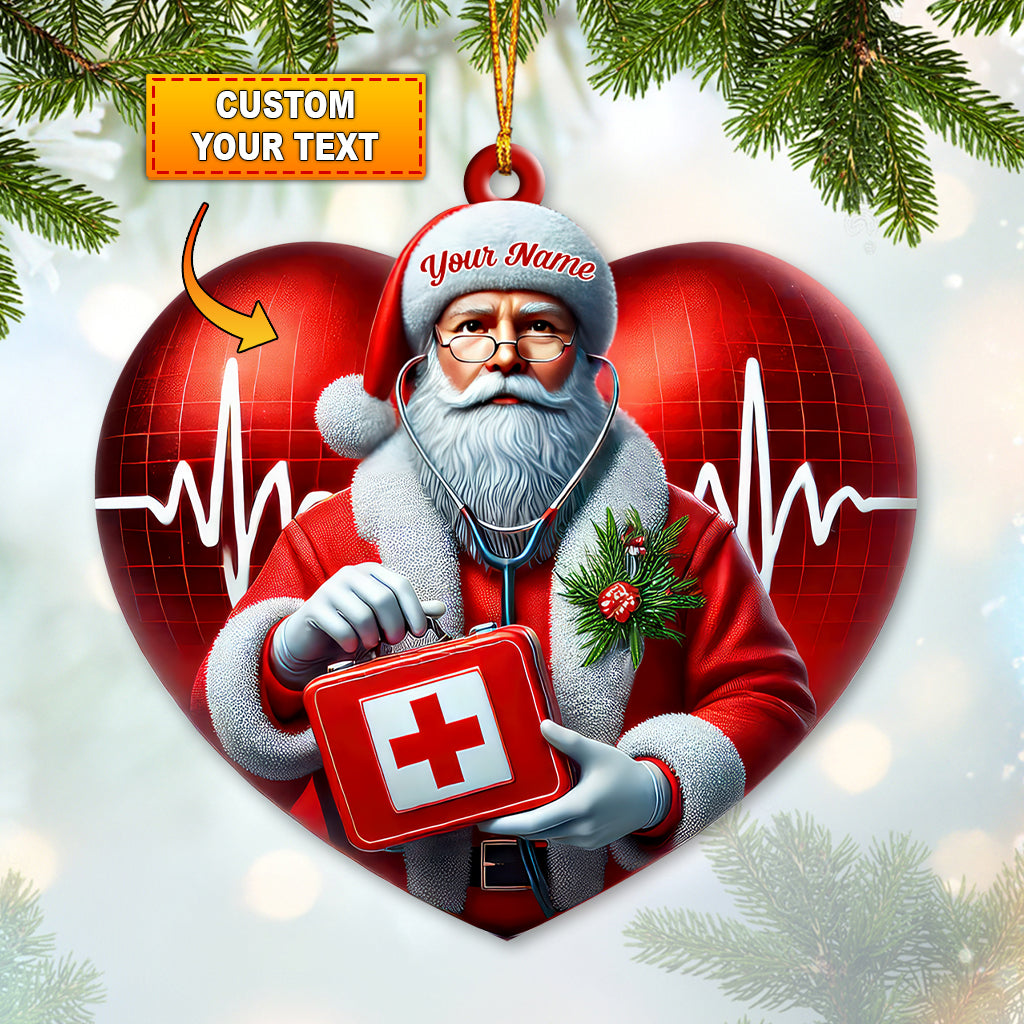 Custom Name Santa Nurse Ornament, Home Decor Christmas Gift