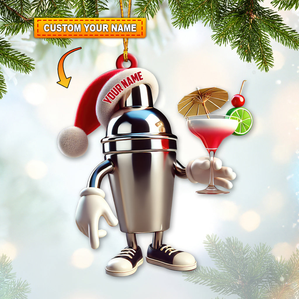 Custom Name Bartender Ornament, Barista Christmas Gift
