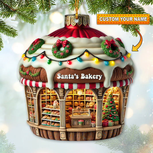 Custom Name Bakery Store Ornament, Bakery Store Christmas Decoration