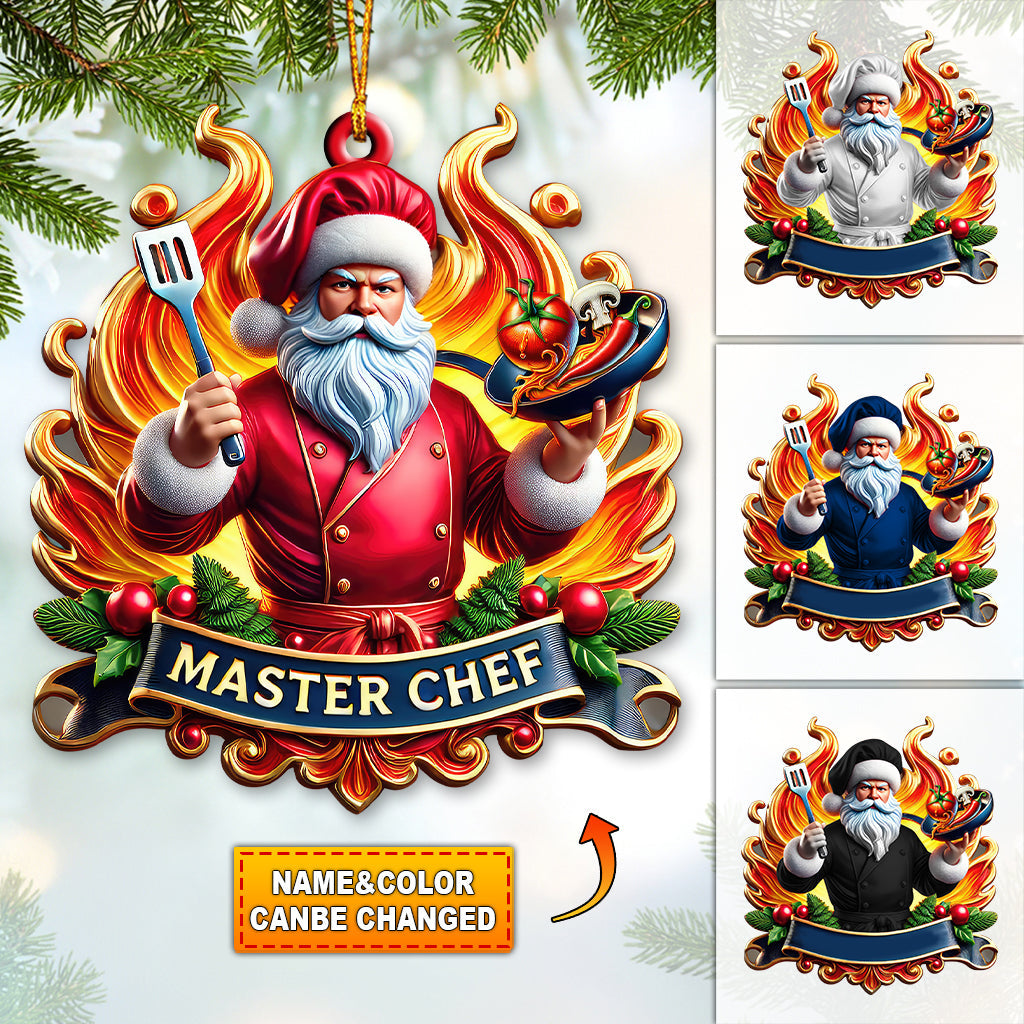 Custom Name Chef Ornament, Christmas Gift for Cooking Lover
