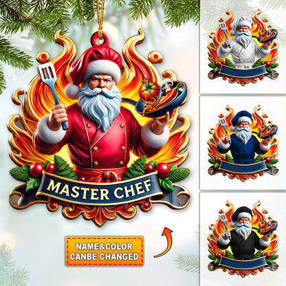Custom Name Chef Ornament, Christmas Gift for Cooking Lover
