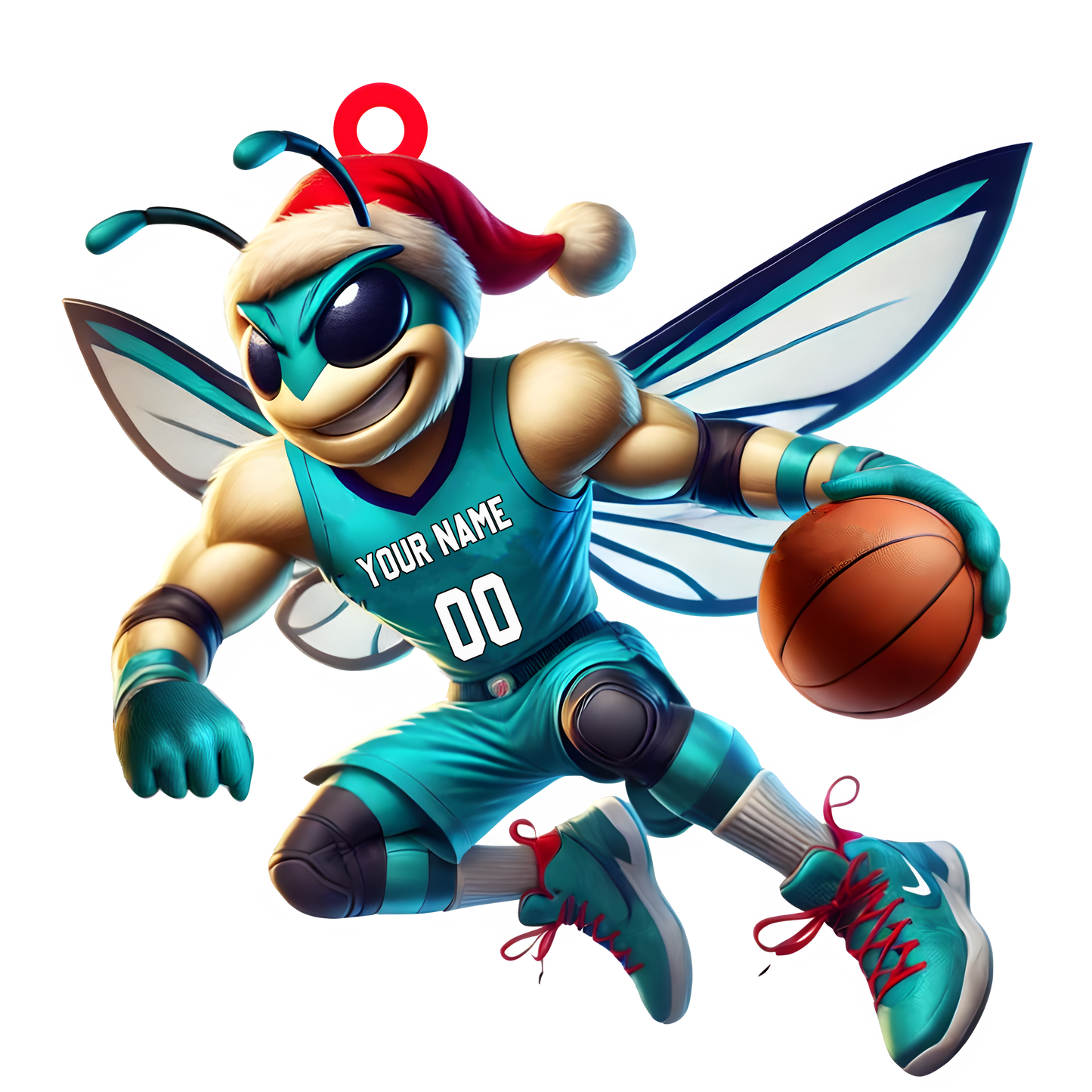 Charlotte Hornets Basketball Christmas Ornament, Personalized Ornament