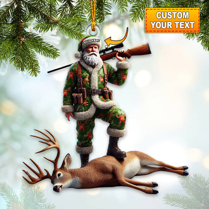 Custom Name Deer Hunting Ornament, Deer Hunter Christmas Gift