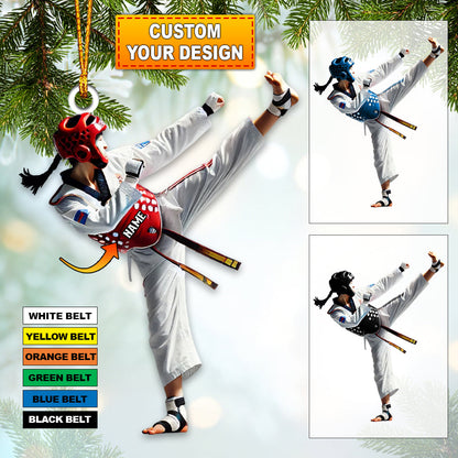 Custom Name Taekwondo Ornament, Taekwondo Christmas Gift