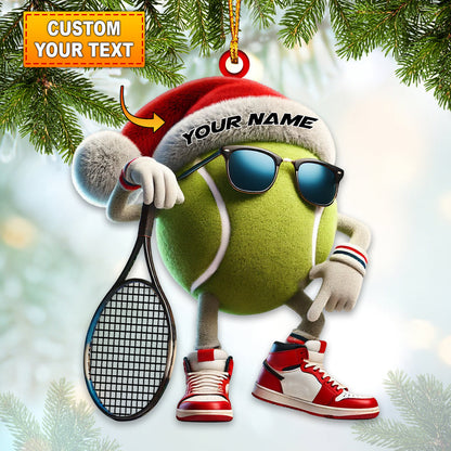 Tennis Ball Home Decor Christmas Ornament, Personalized Ornament