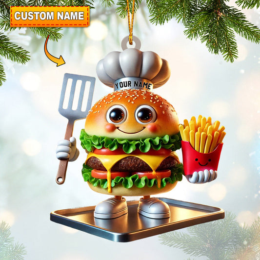 Fast Food Home Decor Christmas Ornament, Personalized Ornament