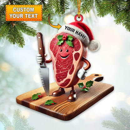 Beef Home Decor Christmas Ornament, Personalized Ornament