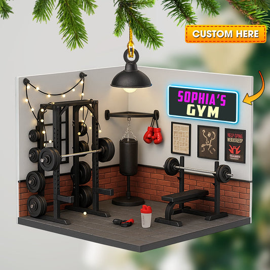 Christmas Gym House, Home Decor, Christmas Ornament, Personalized Ornament
