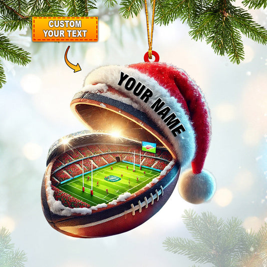 Gridiron Football Stadium Home Decor Christmas Ornament, Personalized Ornament