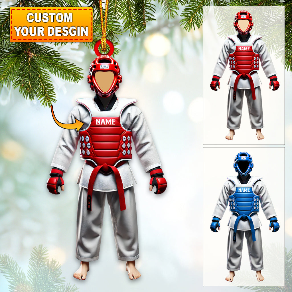 Custom Name Taekwondo Ornament, Taekwondo Christmas Gift